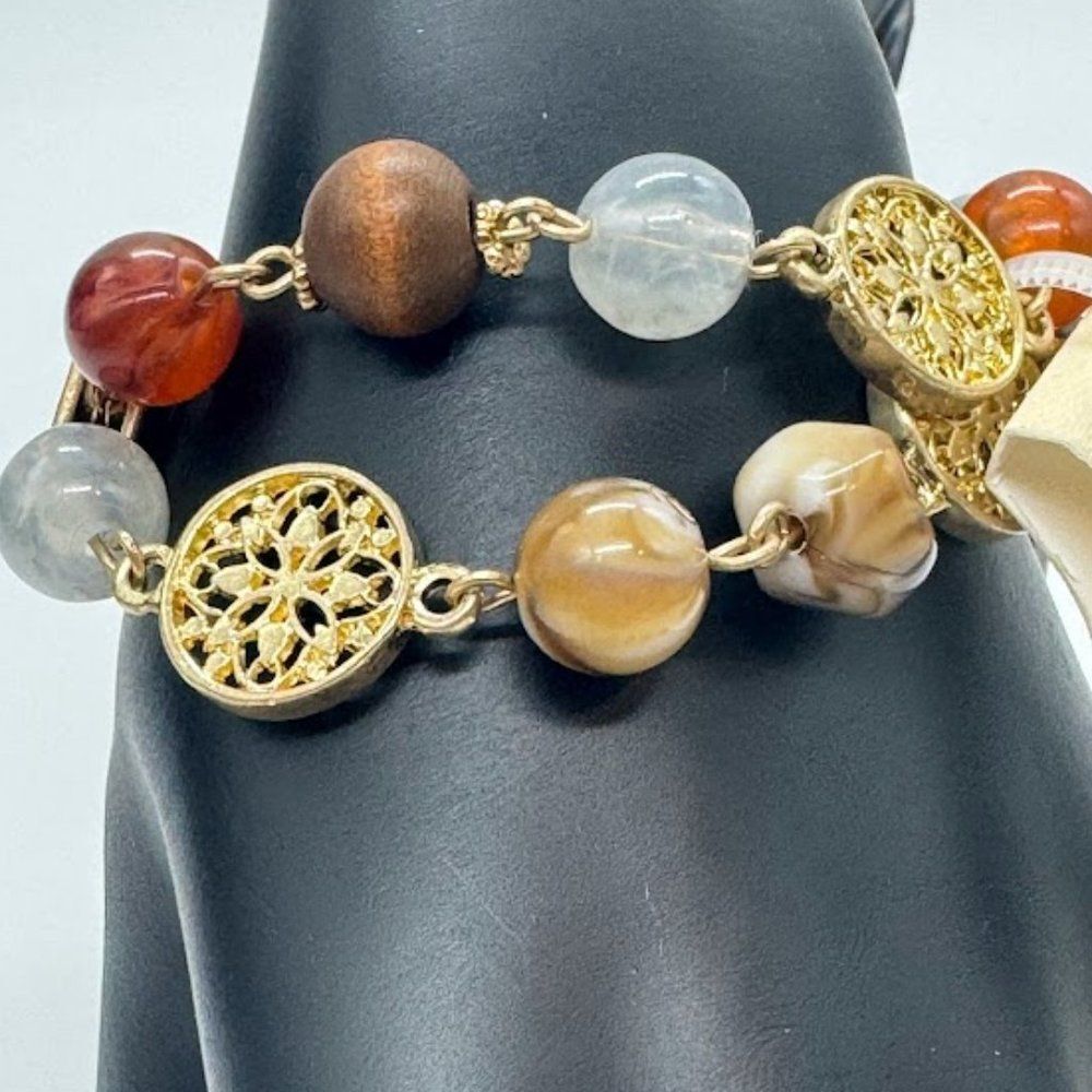 New Directions Double Stranded Multi Color Beaded Bracelet